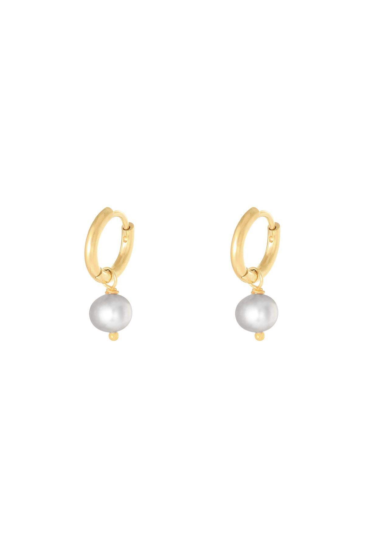 Earrings Pearl Of The Sea Grey Stainless Steel