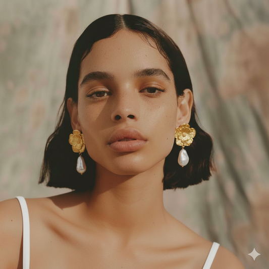 Shell Pear l Drop Earrings I Veneris & Co