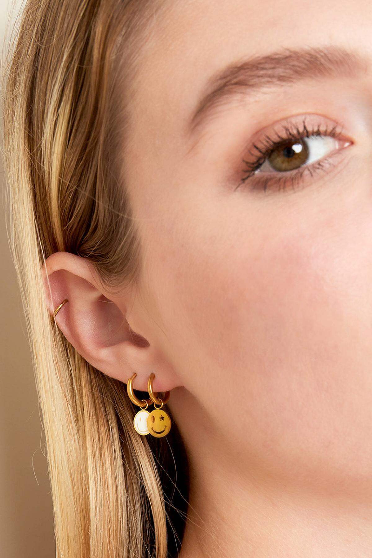 stainless steel earring smiley and star 