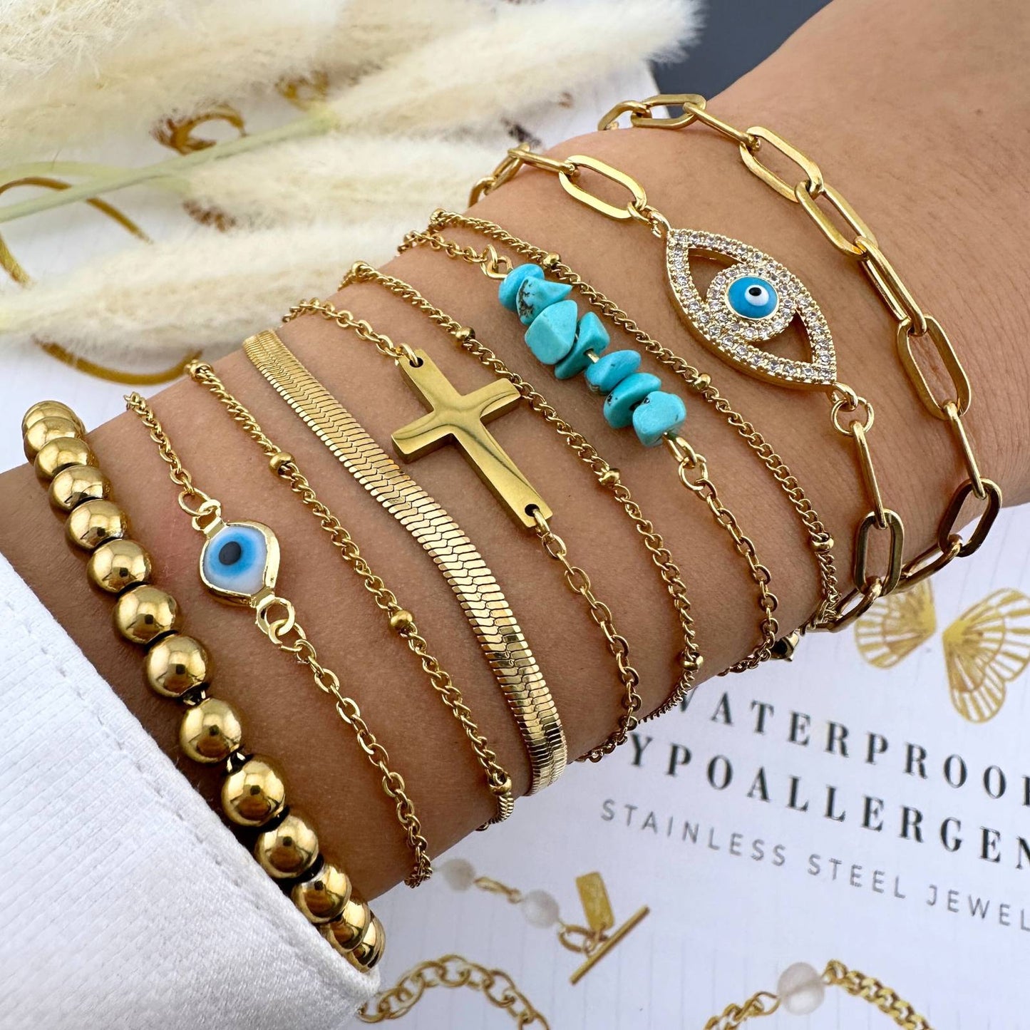 Coral I Stackable Bracelet · 18K Gold-Plated · Waterproof Everyday Wear