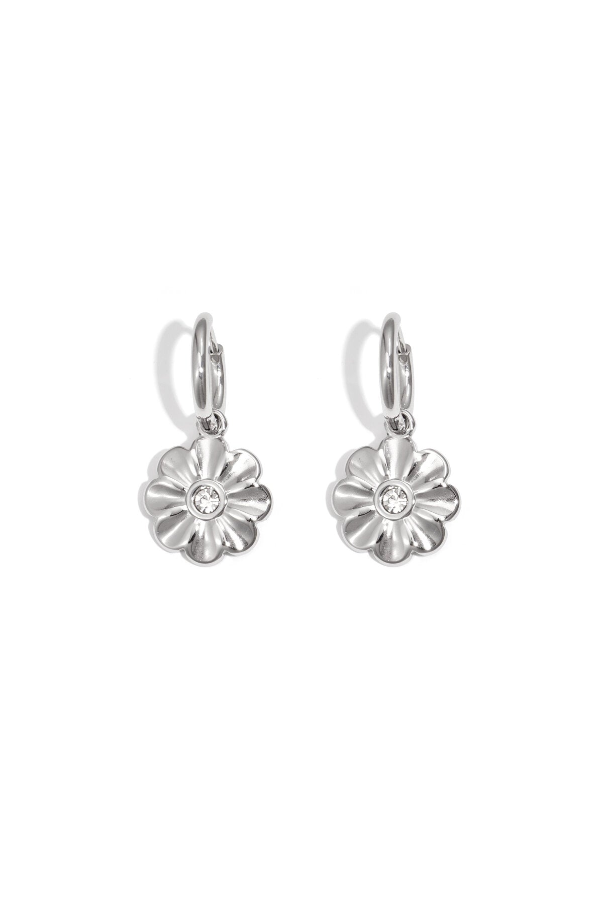 shimmering flower earrings