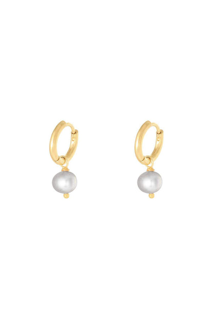 Earrings Pearl Of The Sea Grey Stainless Steel
