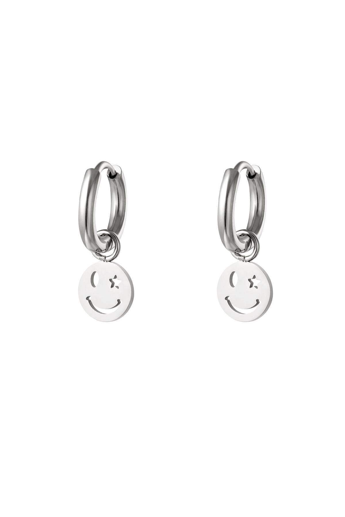 stainless steel earring smiley and star 