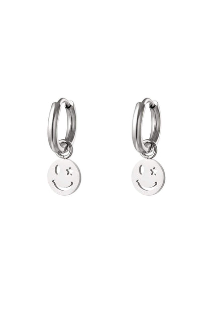 stainless steel earring smiley and star 