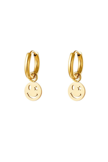 stainless steel earring smiley and star 