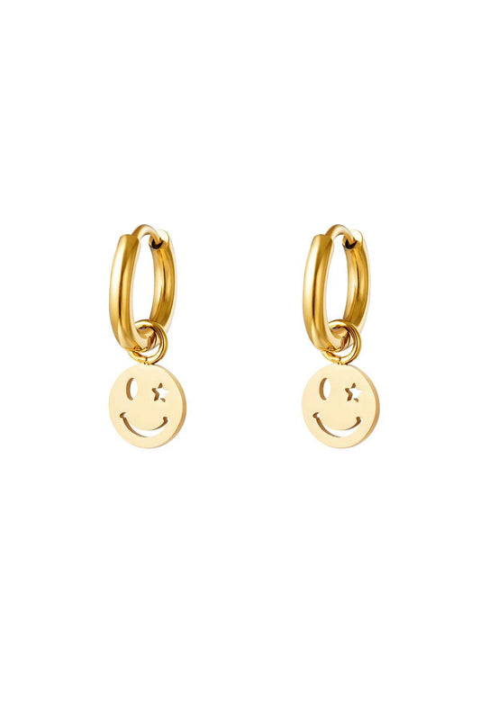 stainless steel earring smiley and star 
