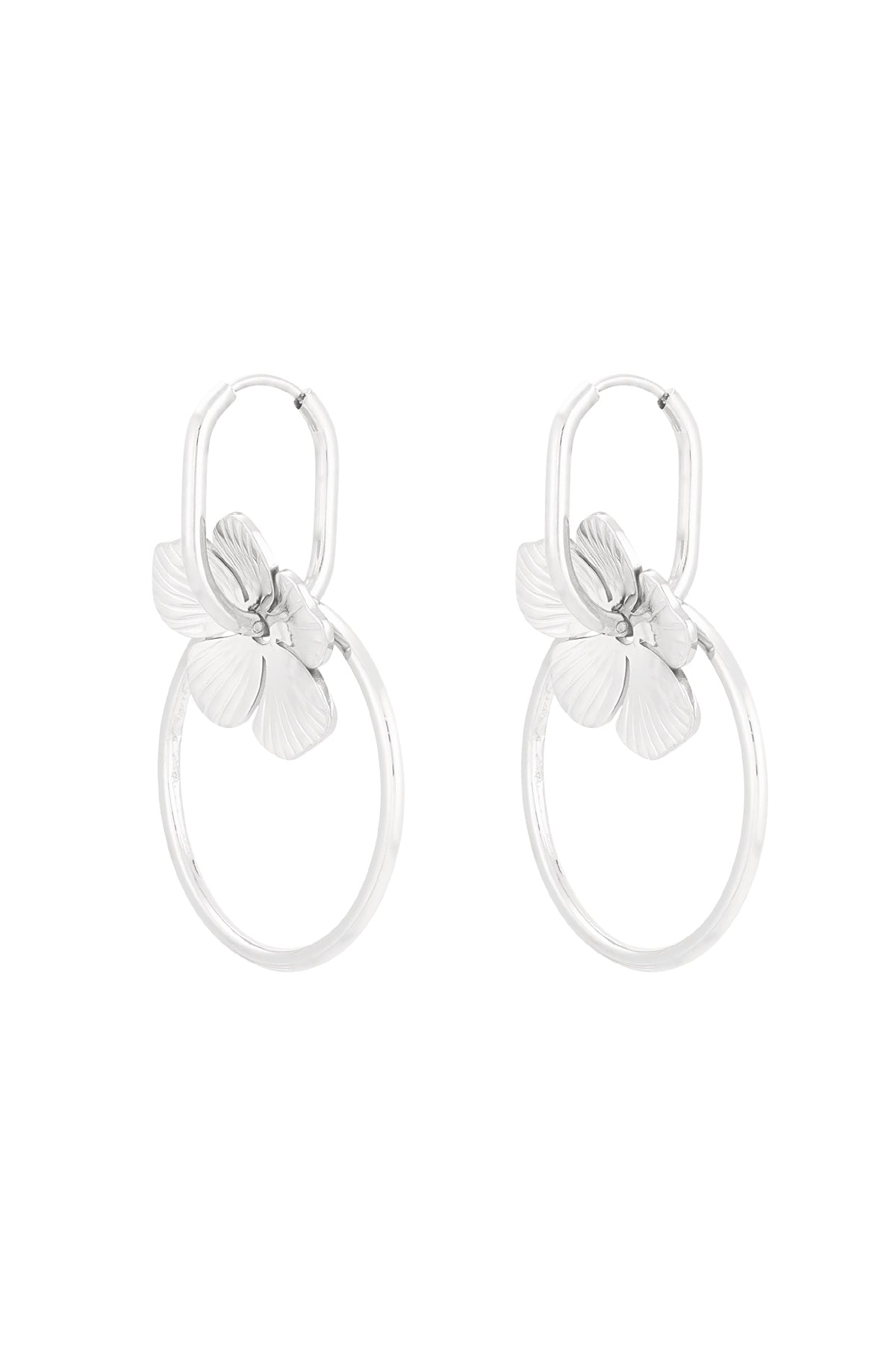 Double Anneau Drops in silver