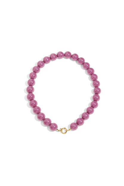 Necklace with large beads and front closure-15mm