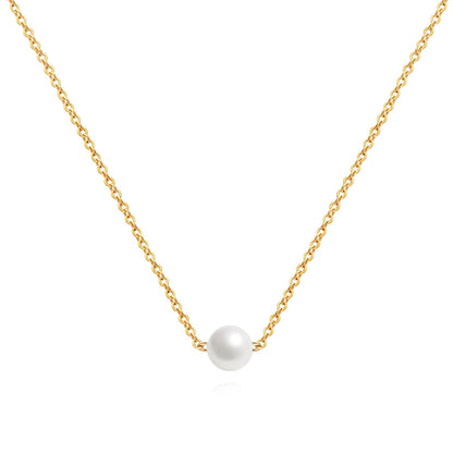 Jackelin I Classic Chain Necklace with Faux Pearl