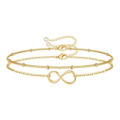 Infinitive Love, Stackable Waterproof 18K Gold Plated Bracelet, everyday wear
