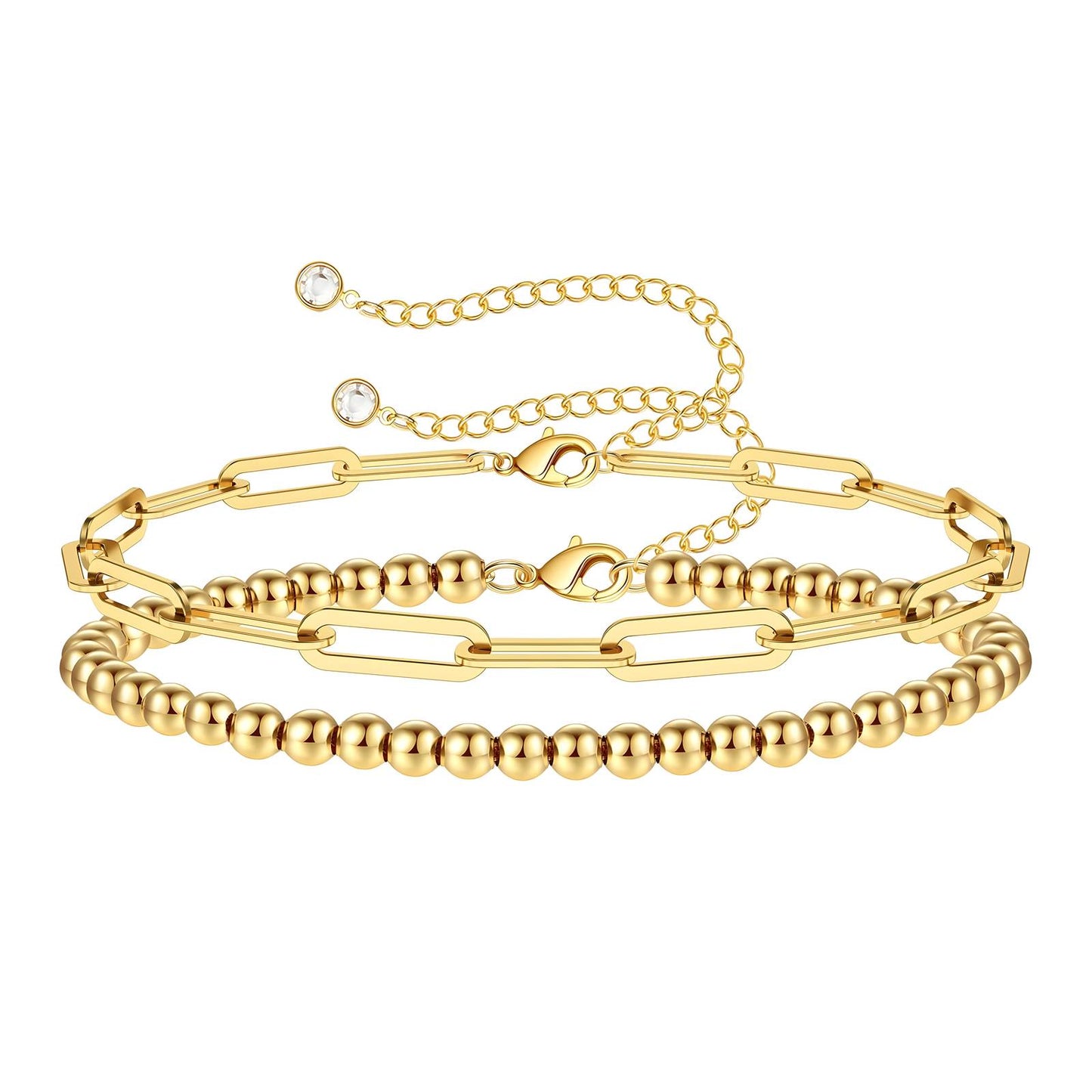 "BLANCH" I DOUBLE LAYER BRACELETE I 18K gold plated