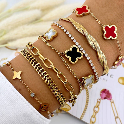 "Stephanie, Stackable Tennis Bracelet · 18K Gold-Plated · Waterproof Everyday Wear