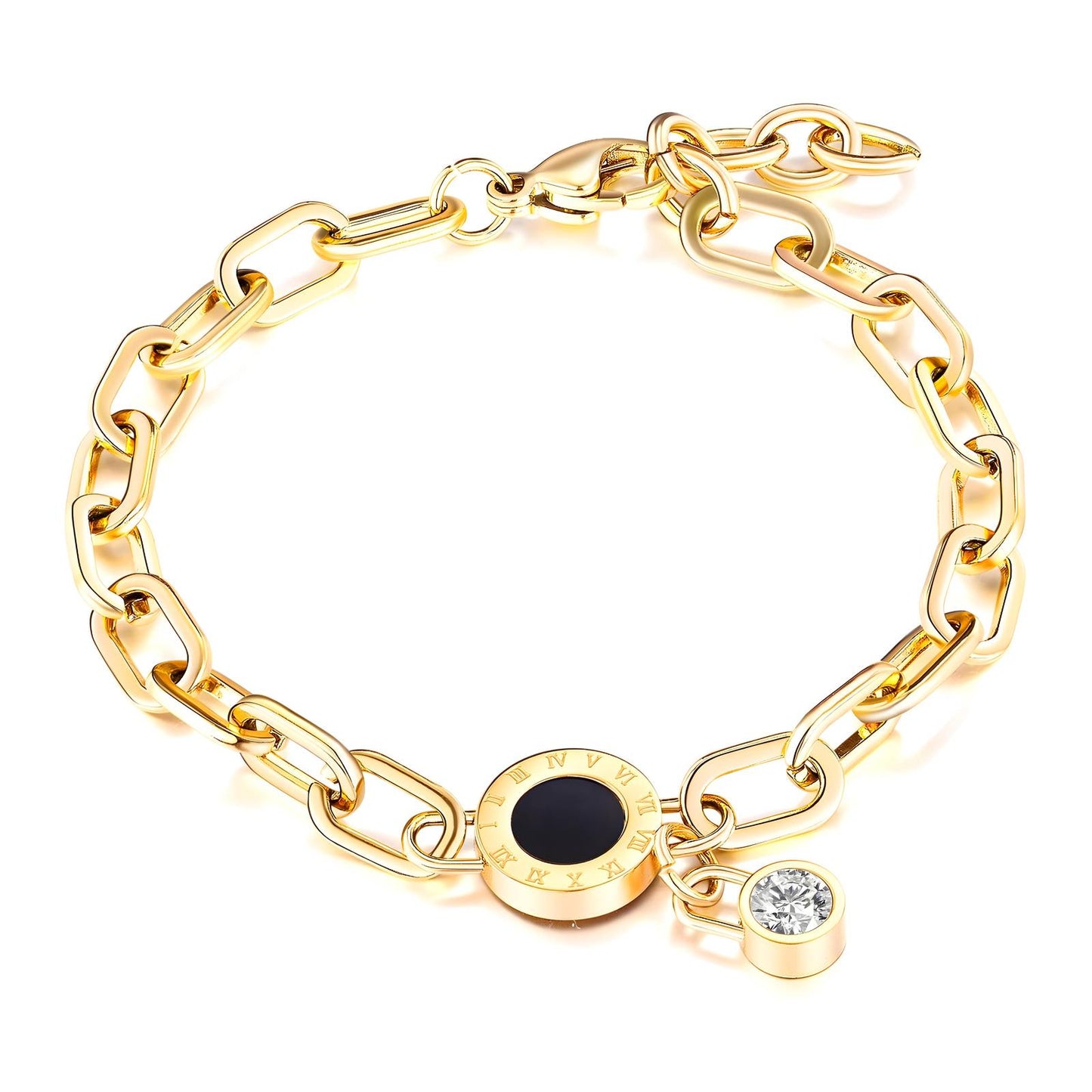 "OLYA" STACKABLE BRACELET I 18K gold plated and zirconia charm