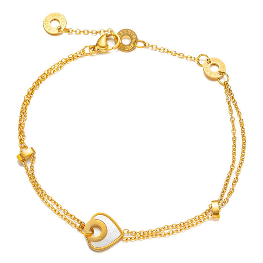 "FRIENDSHIP LOVE" I BFF HEART CHARM BRACELETTE I 18K gold plated