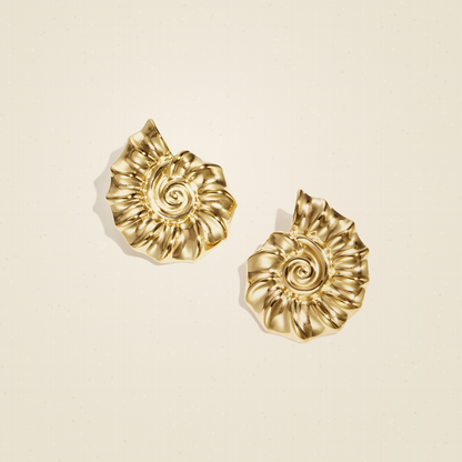 Coquille Spiral Drop Earrings