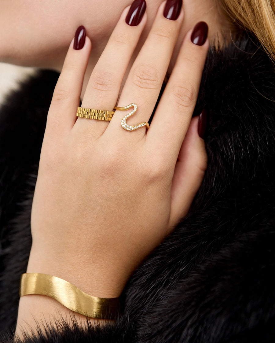 Infinitive Twist Related Product.  Ring Stack: Riviere, Galet and Contoure Cuff 