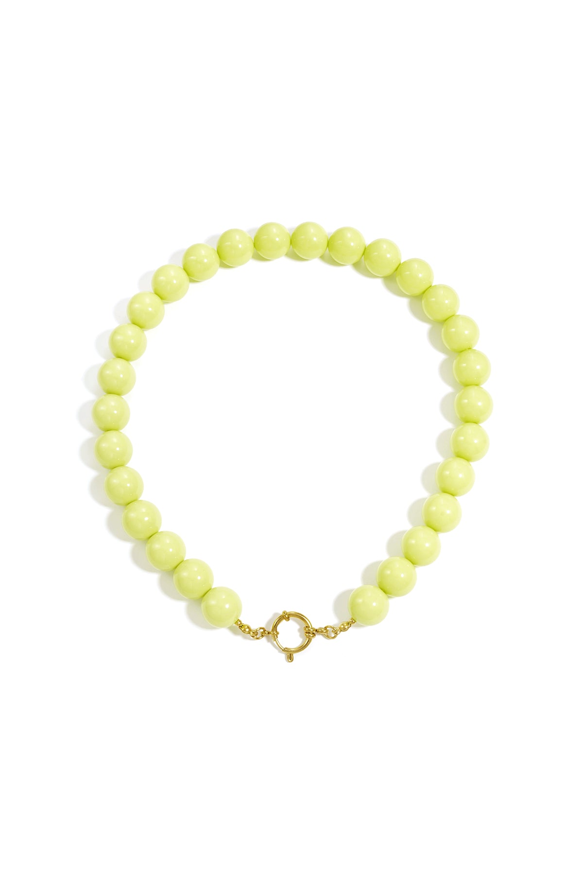 Necklace with large beads and front closure-15mm
