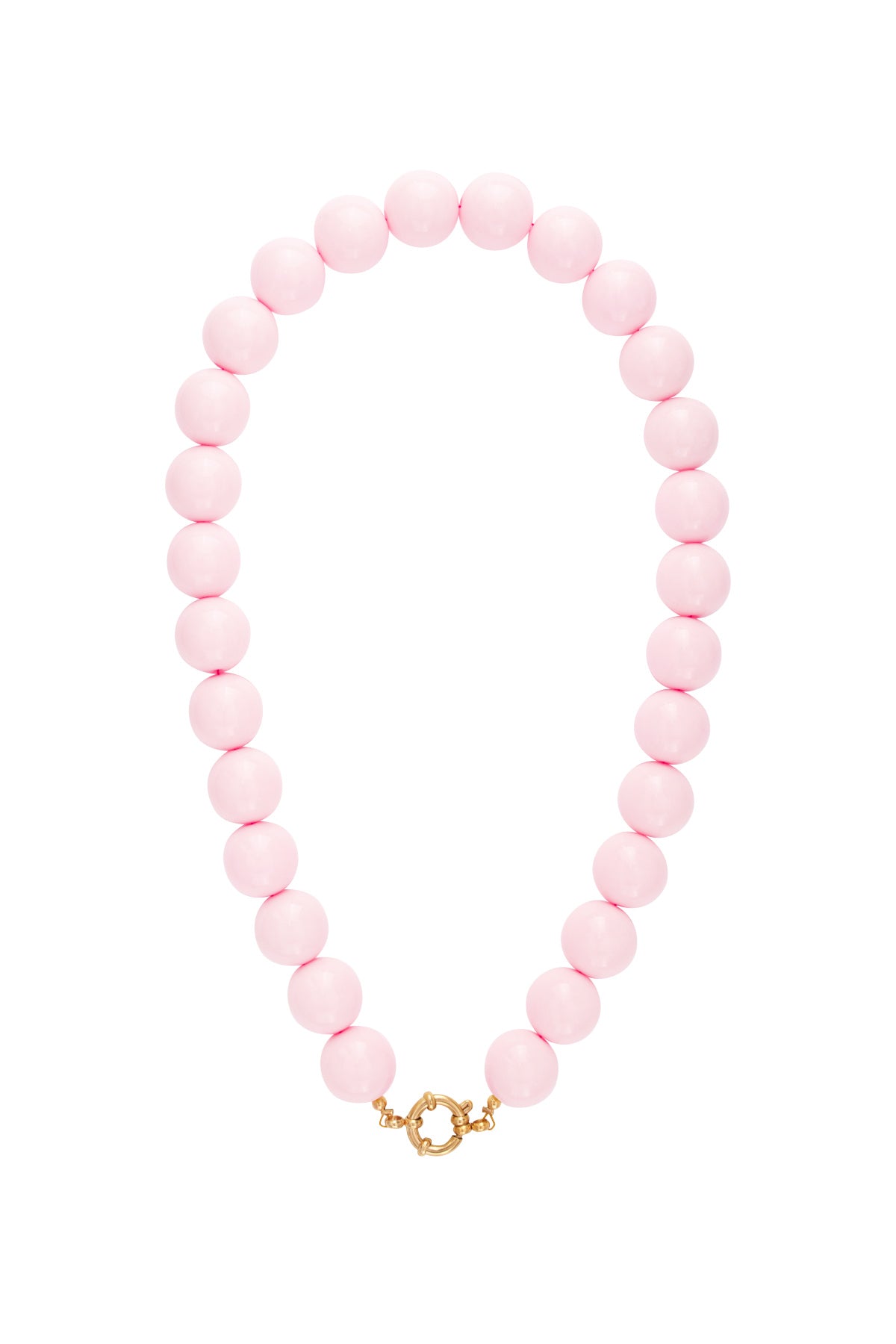Necklace with large beads and front closure-15mm