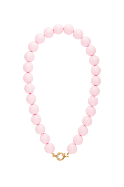Necklace with large beads and front closure-15mm