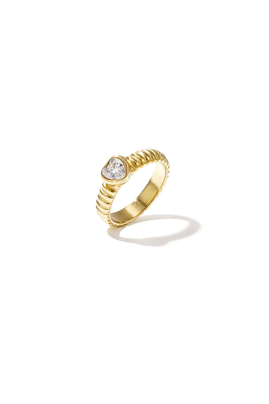 Ring with heart-shaped stone