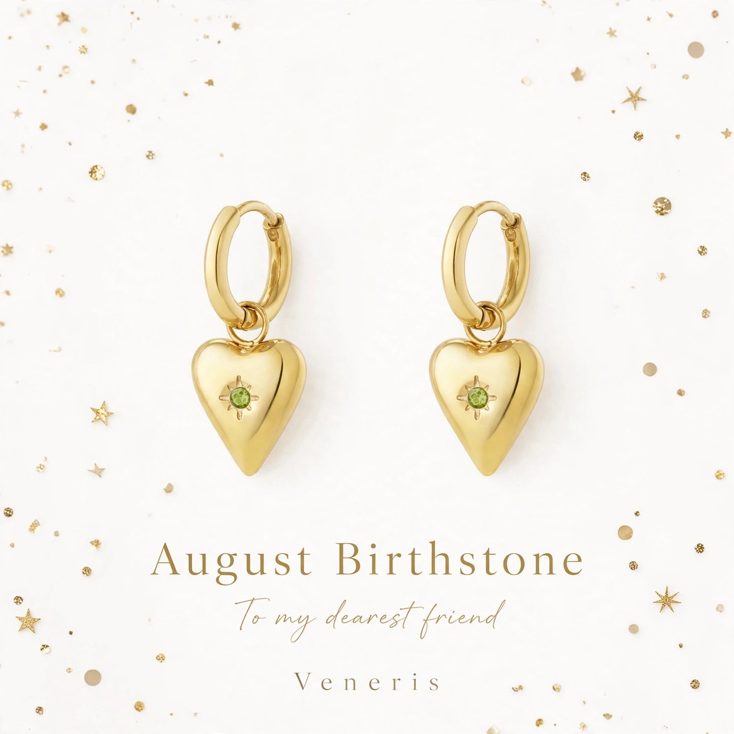 Birthstone Heart Earrings