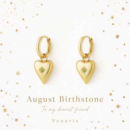 Birthstone Heart Earrings